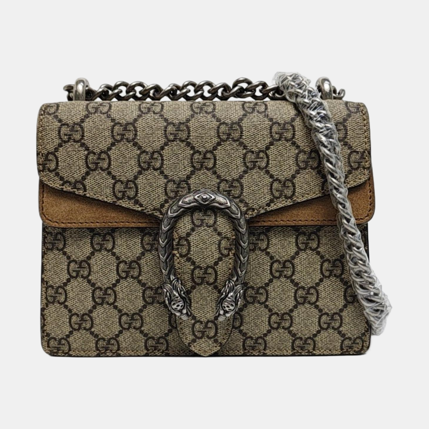 Dionysus Mini Monogram Coated Canvas Beige