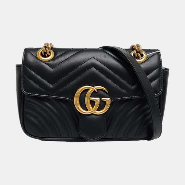 GG Marmont Small Quilted Calfskin Black