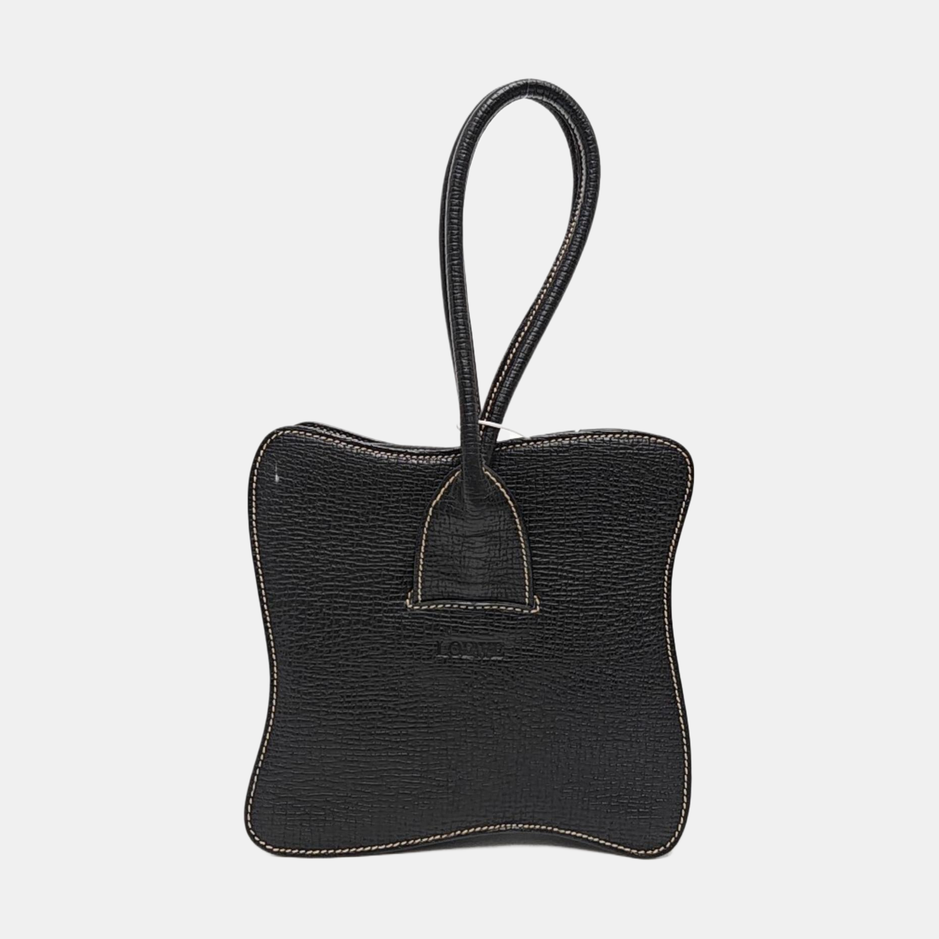 Calfskin Top Handle Bag Black