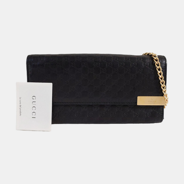 Microguccissima Monogram Calfskin Black