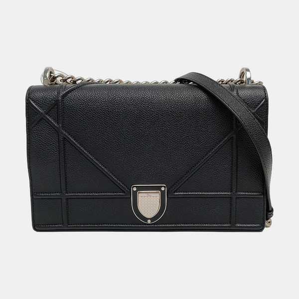 Diorama Medium Cannage Calfskin Black