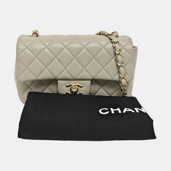 CLASSIC FLAP Mini Quilted Lambskin Gray