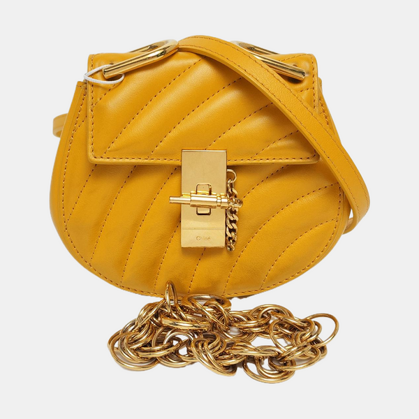 Drew Nano Quilted Calfskin Yellow