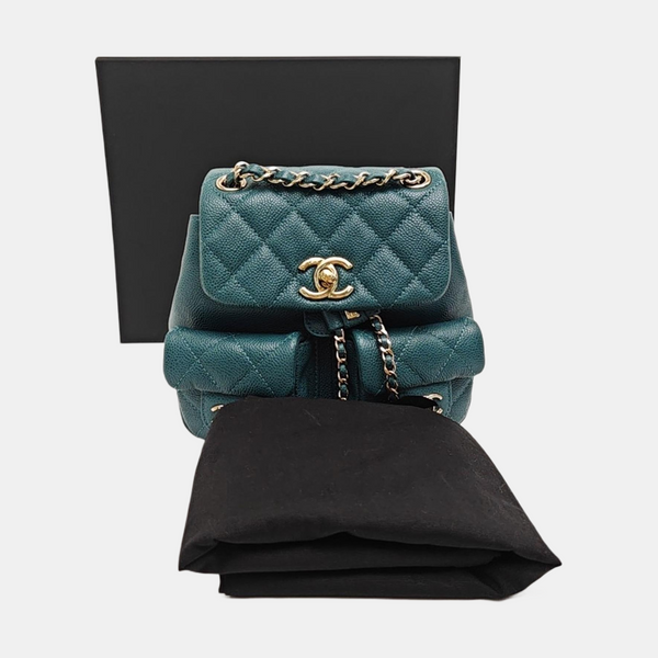 DUMA Small Quilted Grained Calfskin Green