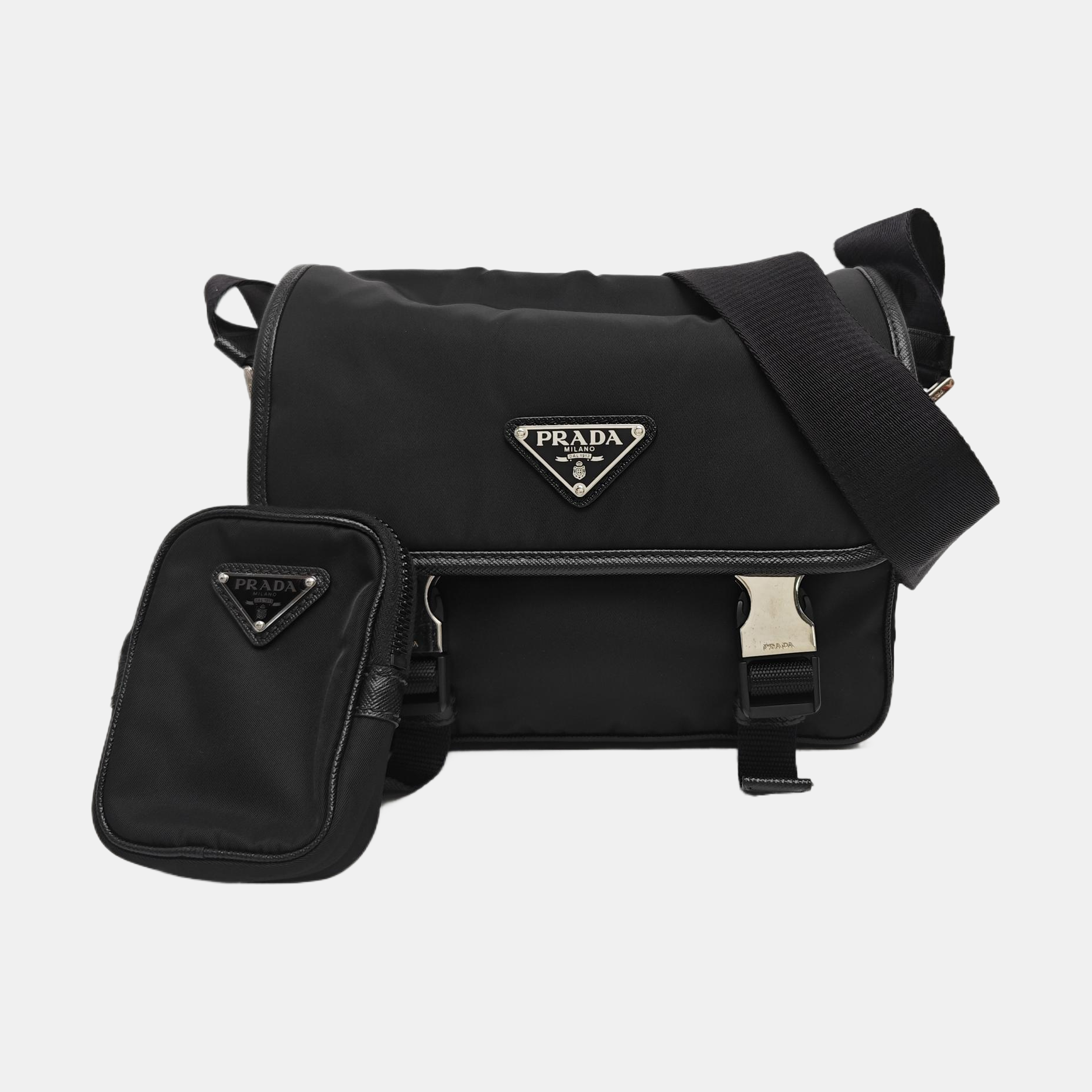 Nylon Shoulder Bag Black