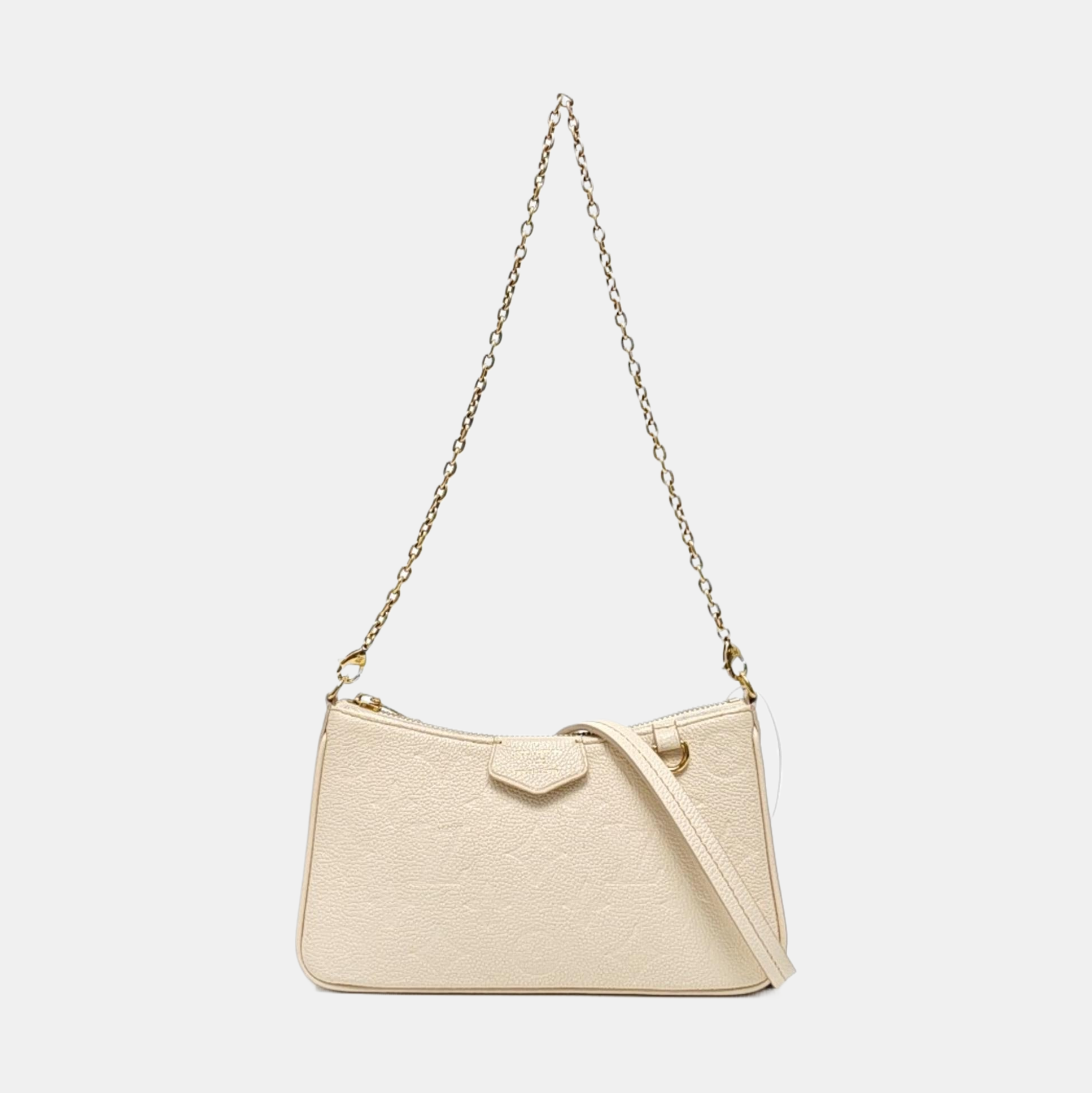 EASY POUCH ON STRAP Calfskin Beige