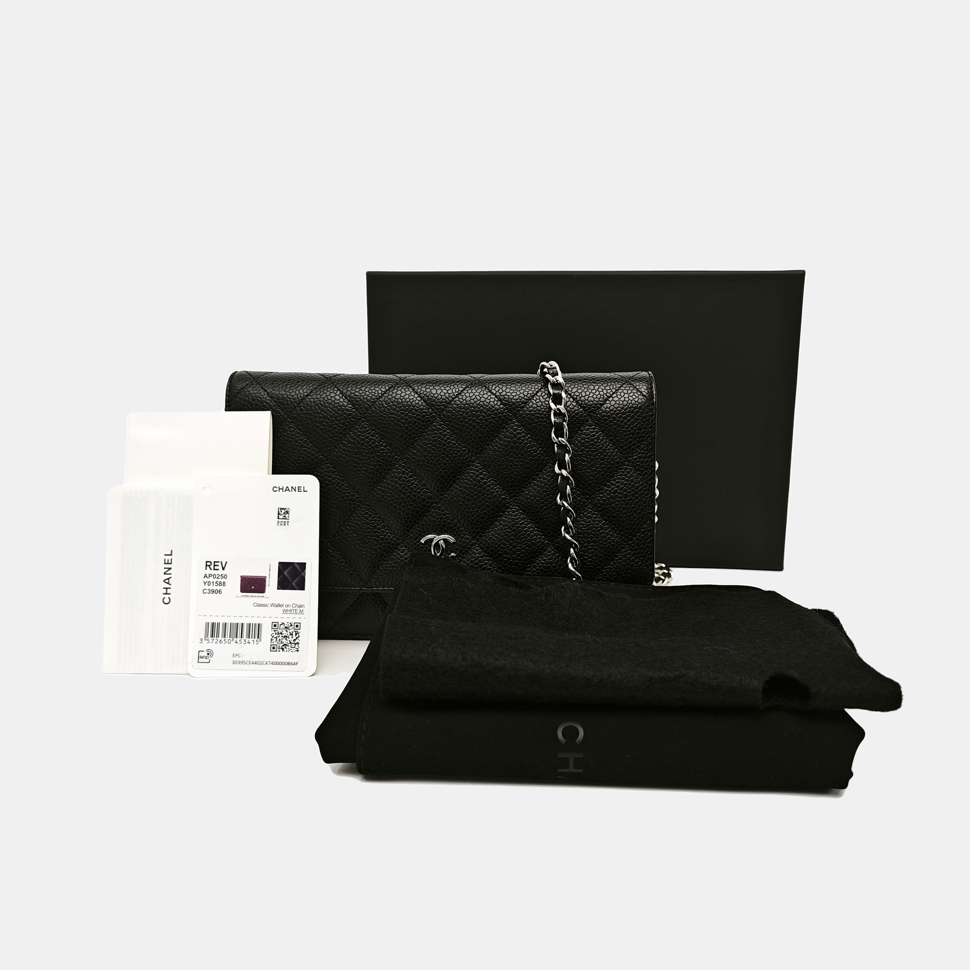 WOC Quilted Grained Calfskin Black