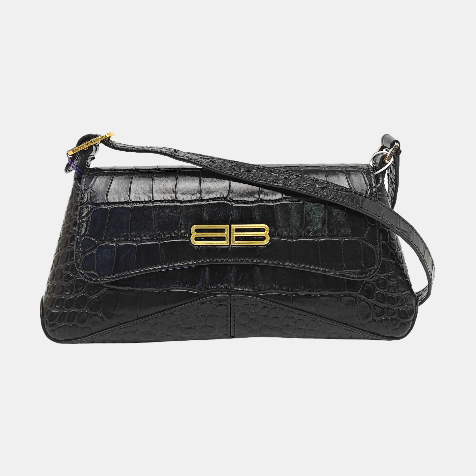 Calfskin Top Handle Bag Black