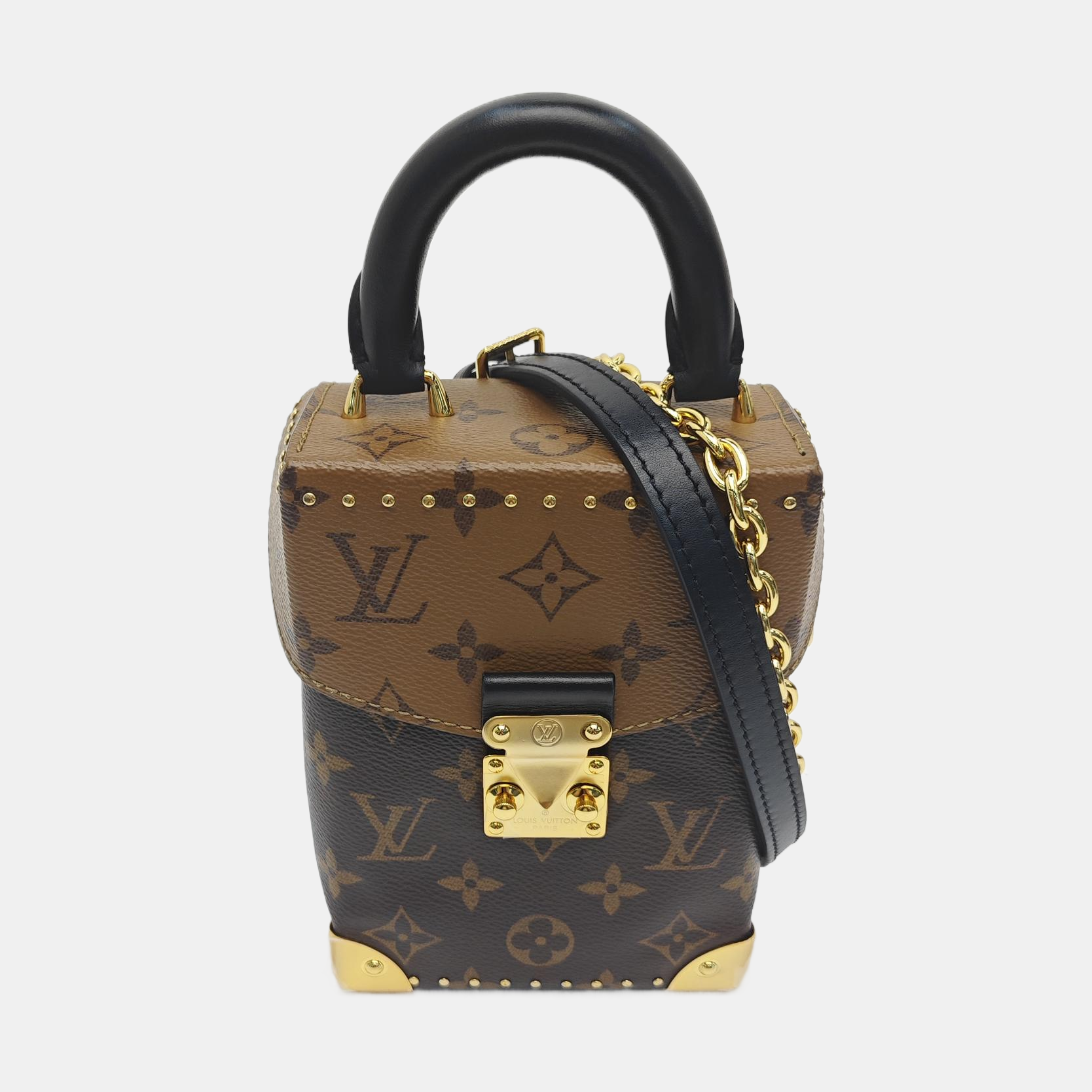 CAMERA BOX Monogram Coated Canvas Brown