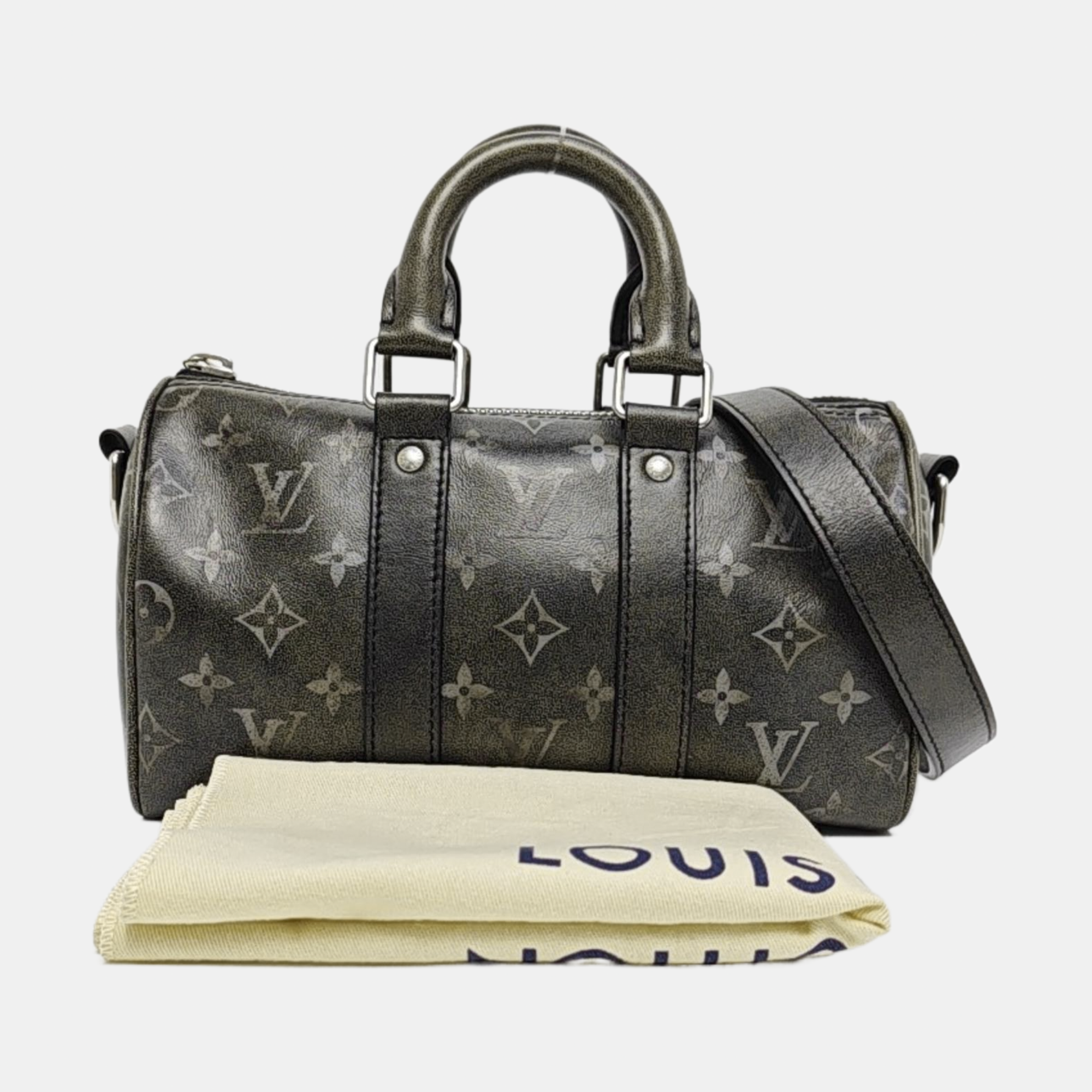 KEEPALL Monogram Calfskin Green