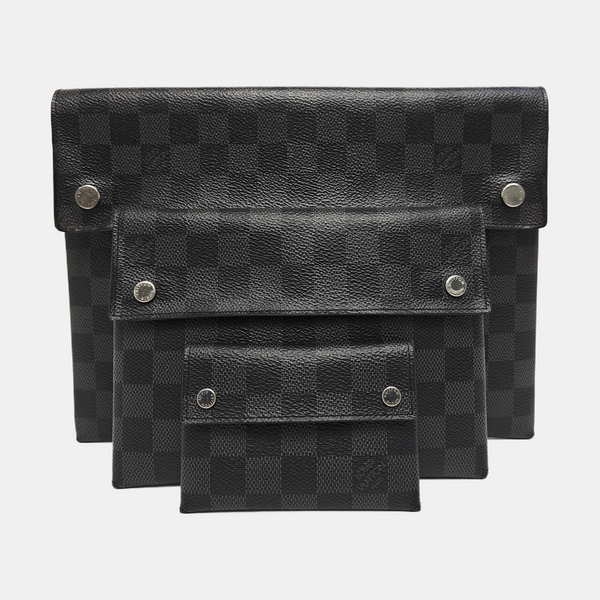 ALPHA Damier Graphite Coated Canvas Gray