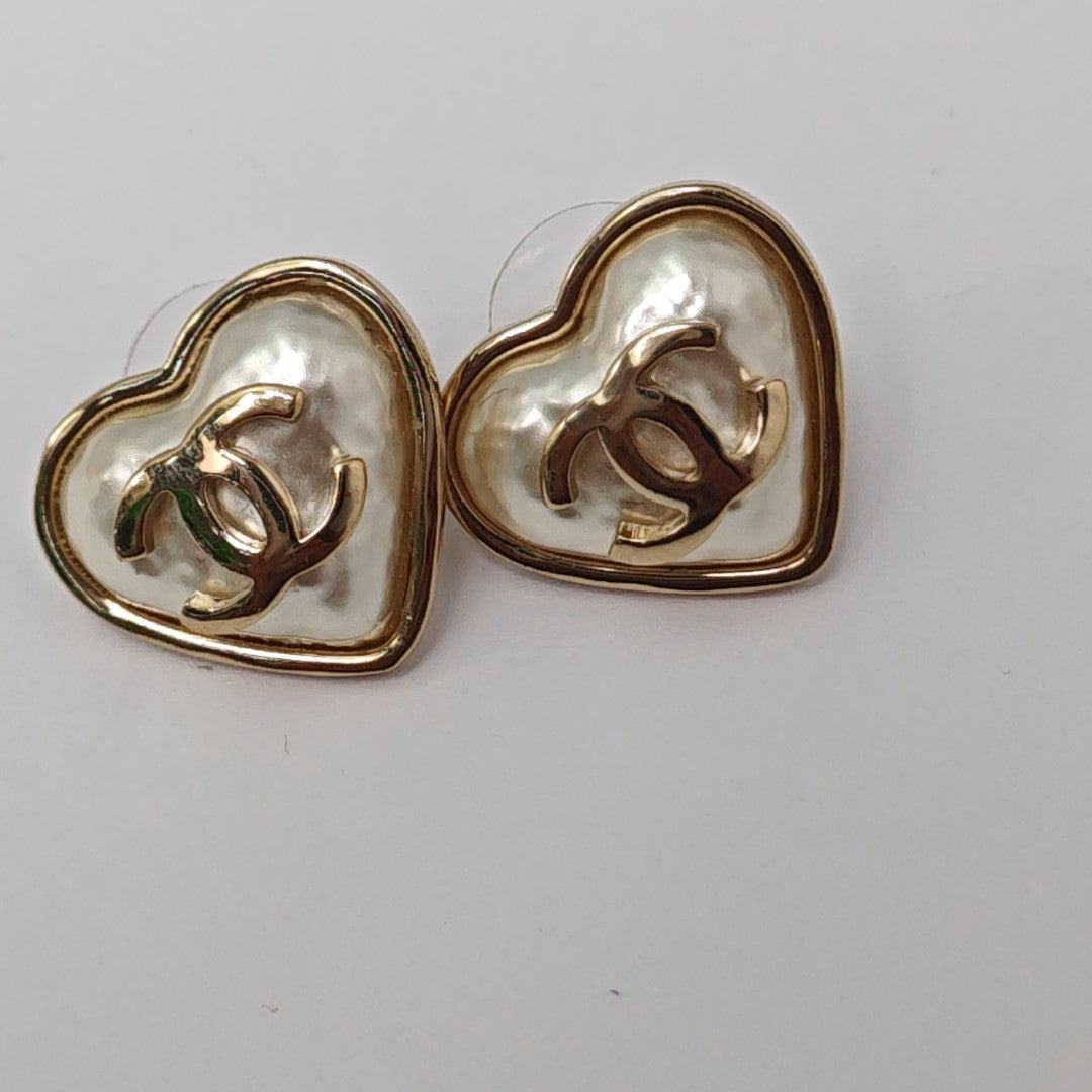 Metal White Stud Earrings