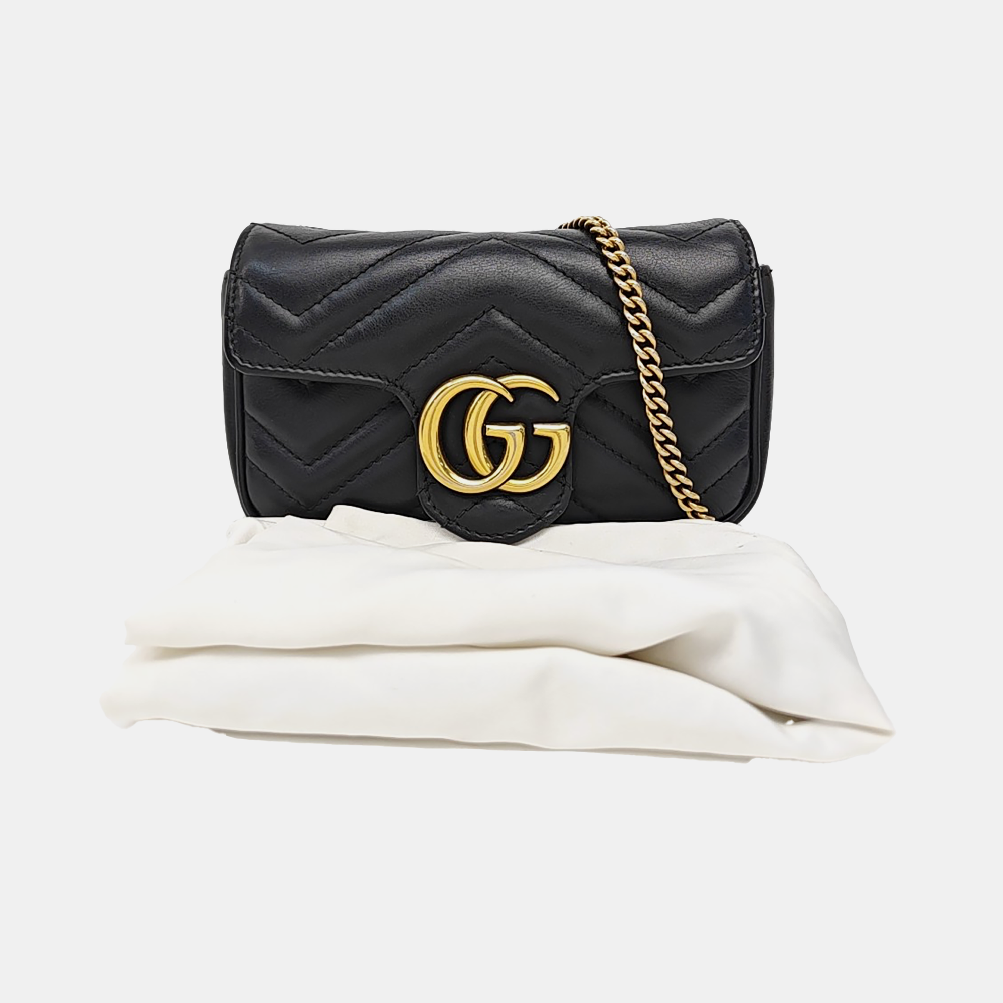GG Marmont Mini Quilted Calfskin Black