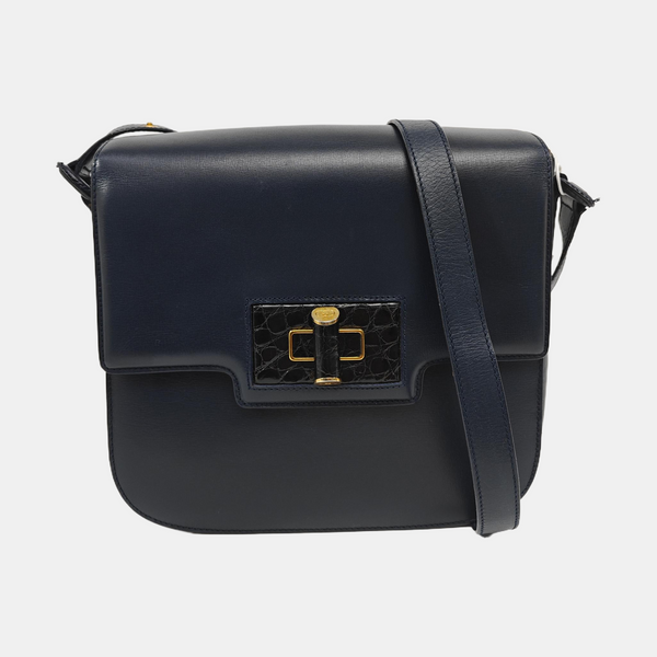 Calfskin Crossbody Bag Blue
