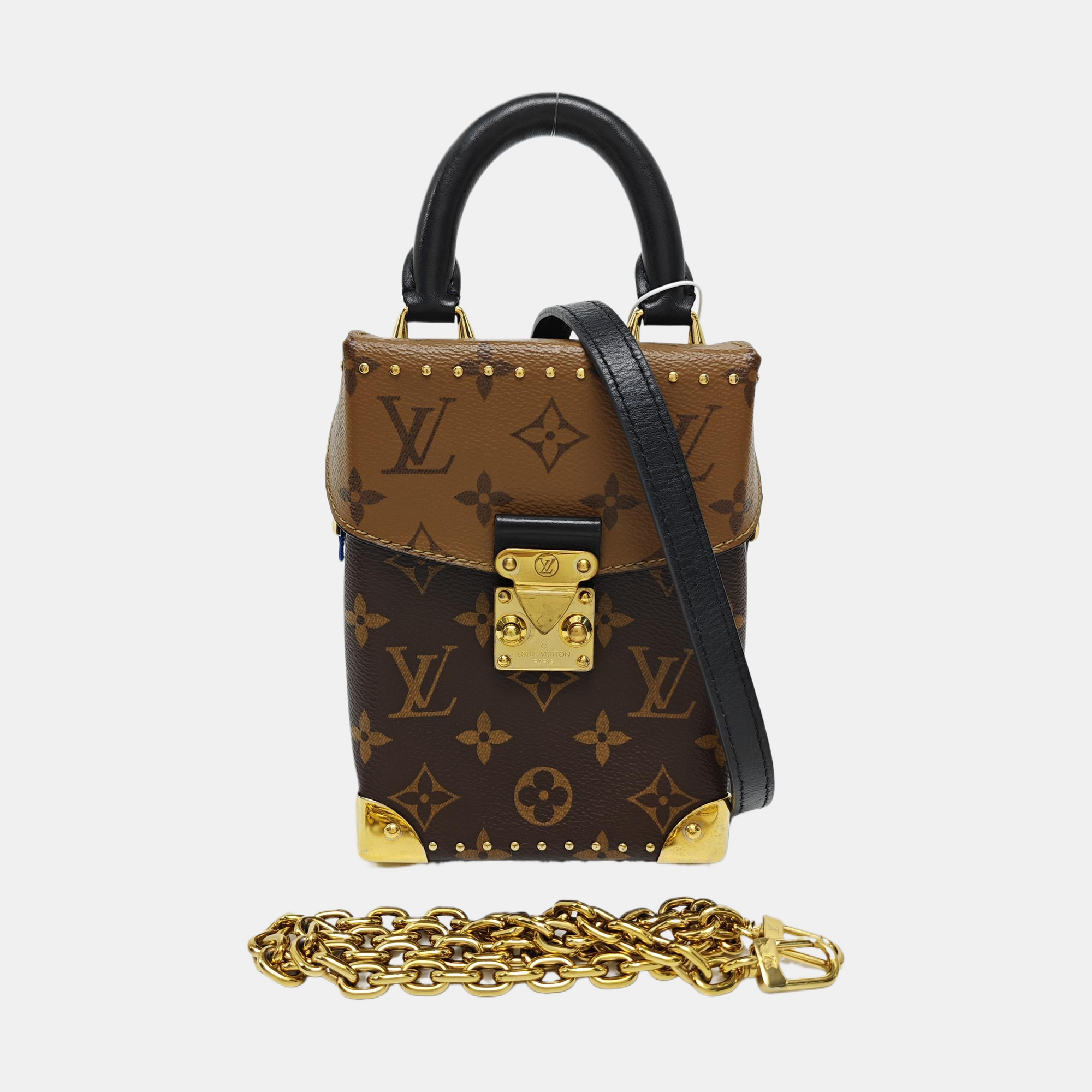 CAMERA BOX Monogram Coated Canvas Brown