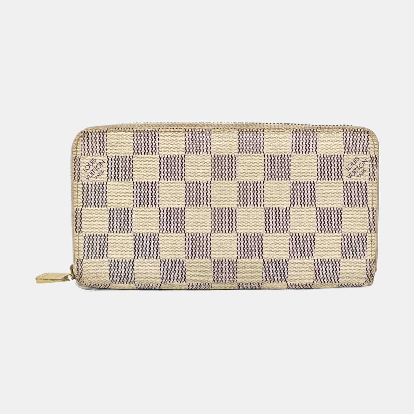 ZIPPY Damier Azur Coated Canvas White Wallet