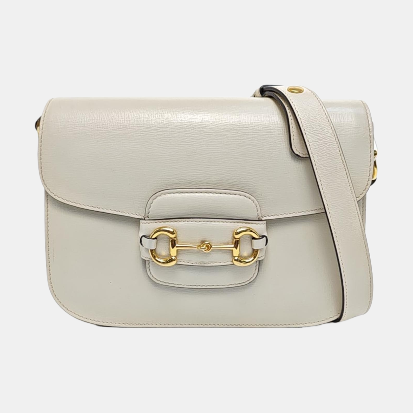Authenticated pre-owned  Horsebit 1955 Small Calfskin White - Shoulder Bag at Looply