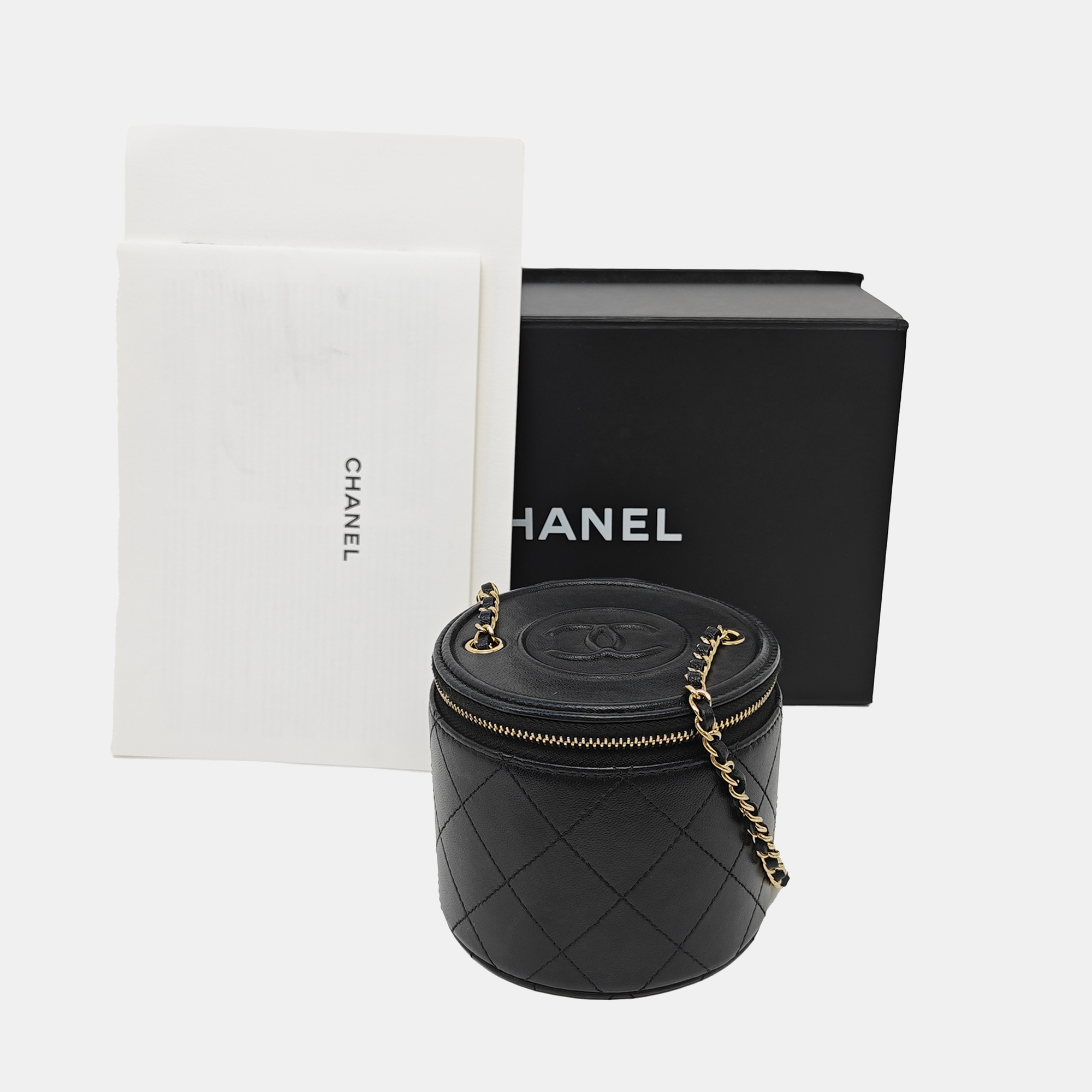 Quilted Lambskin Shoulder Bag Black