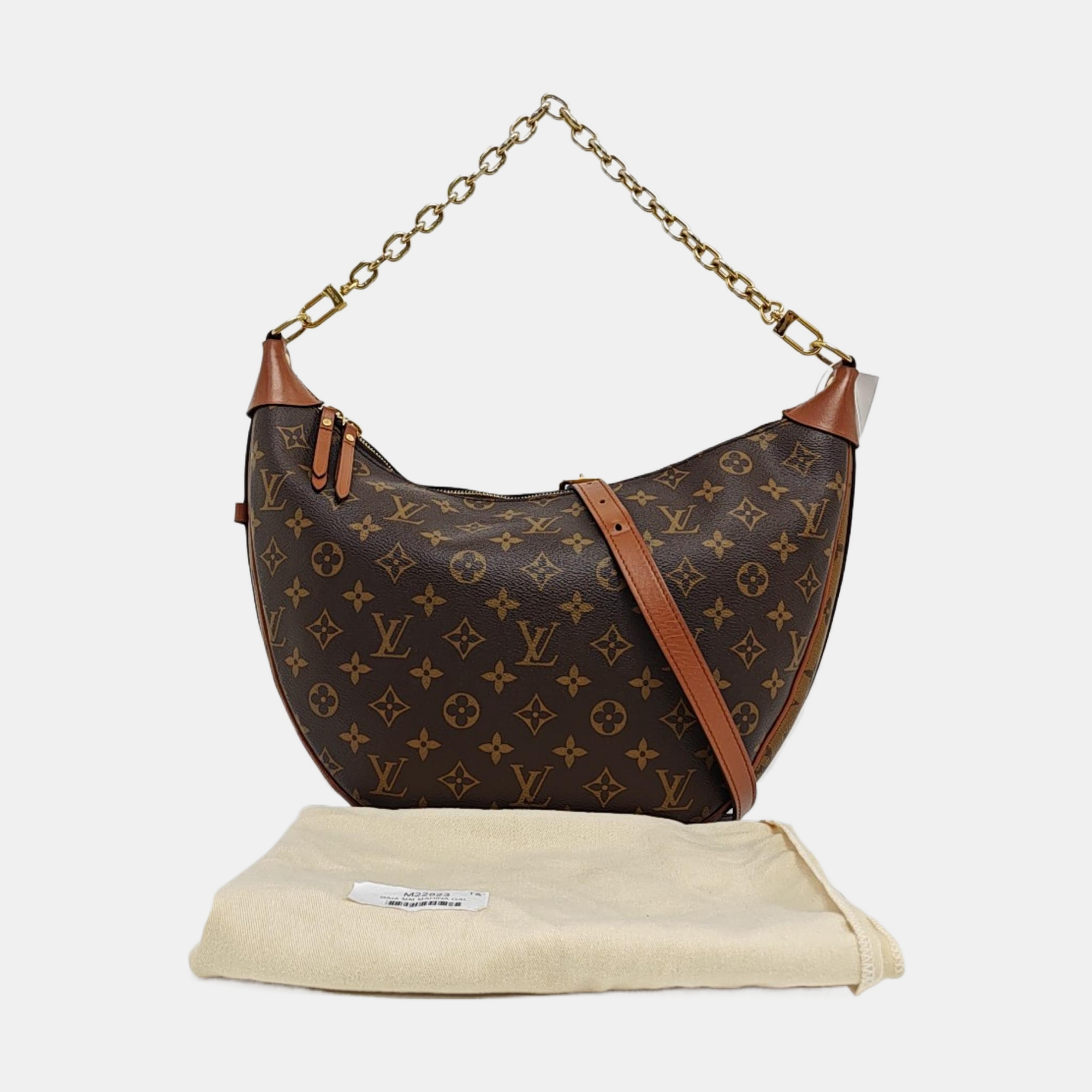 LOOP HOBO Monogram Coated Canvas Brown