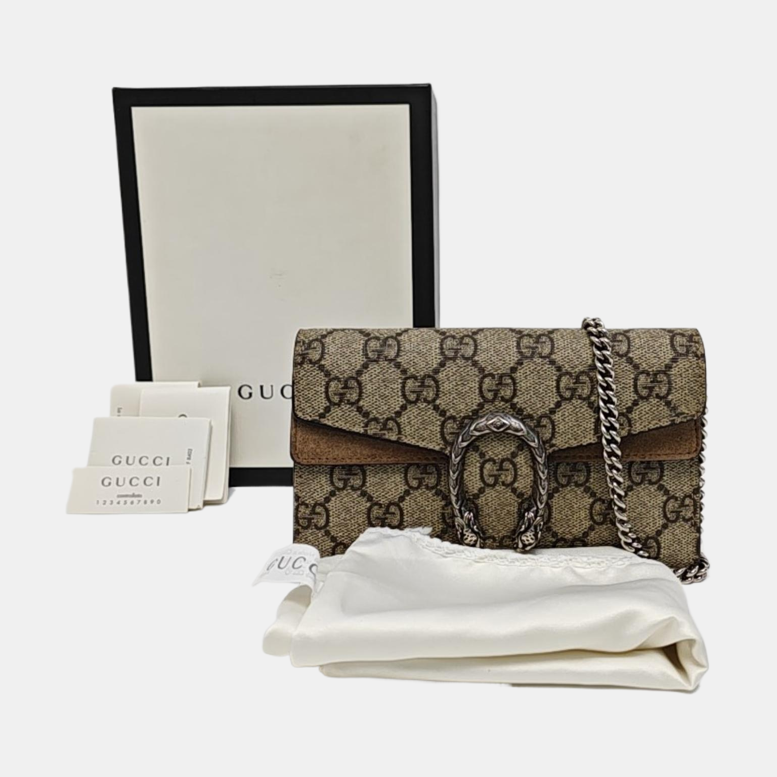 Dionysus Super Mini Monogram Coated Canvas Beige