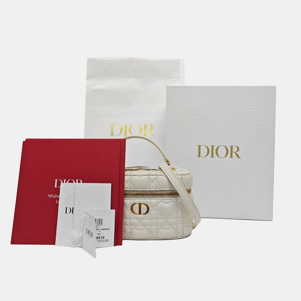 Dioramour Lady Dior Mini Cannage Lambskin White
