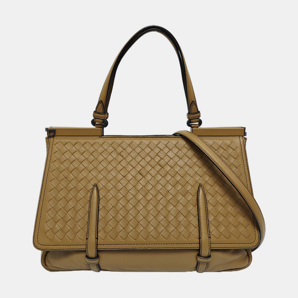 Lambskin Shoulder Bag Brown