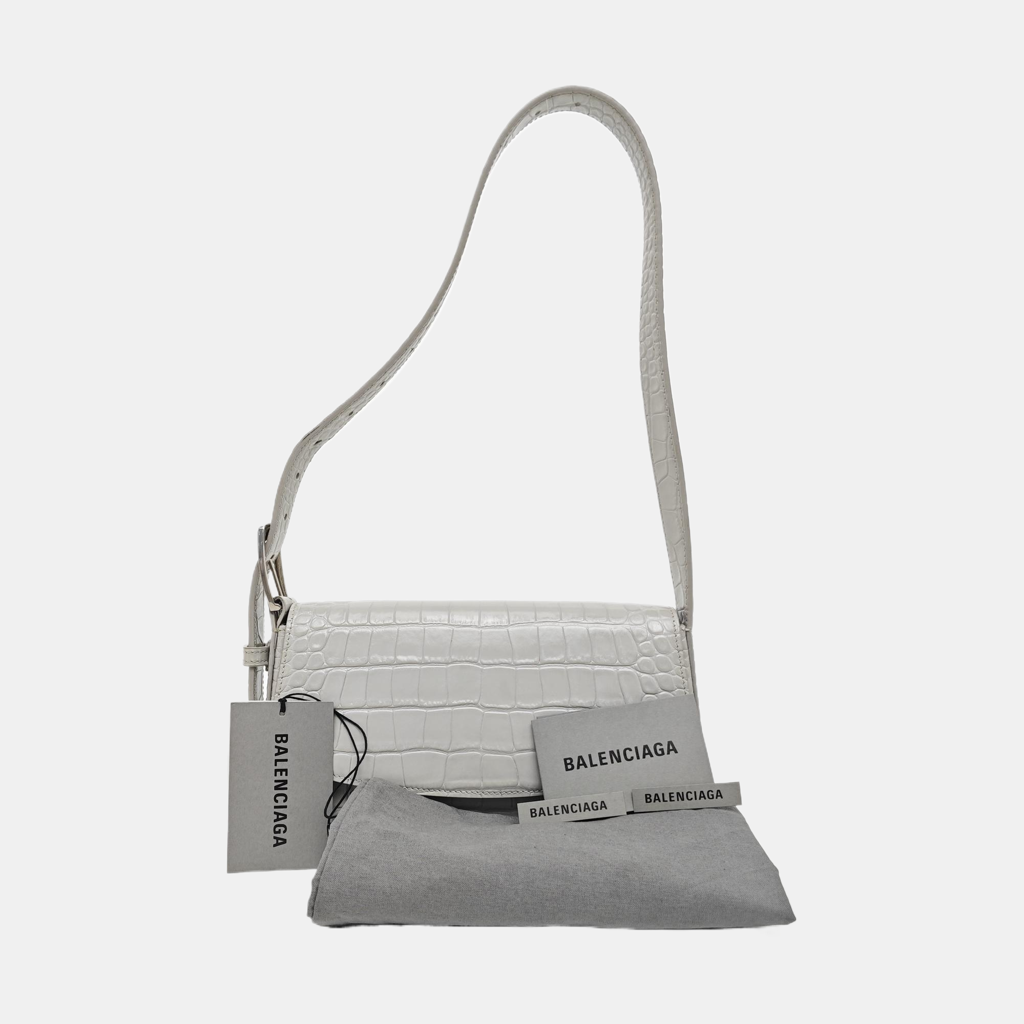 Calfskin Shoulder Bag Gray