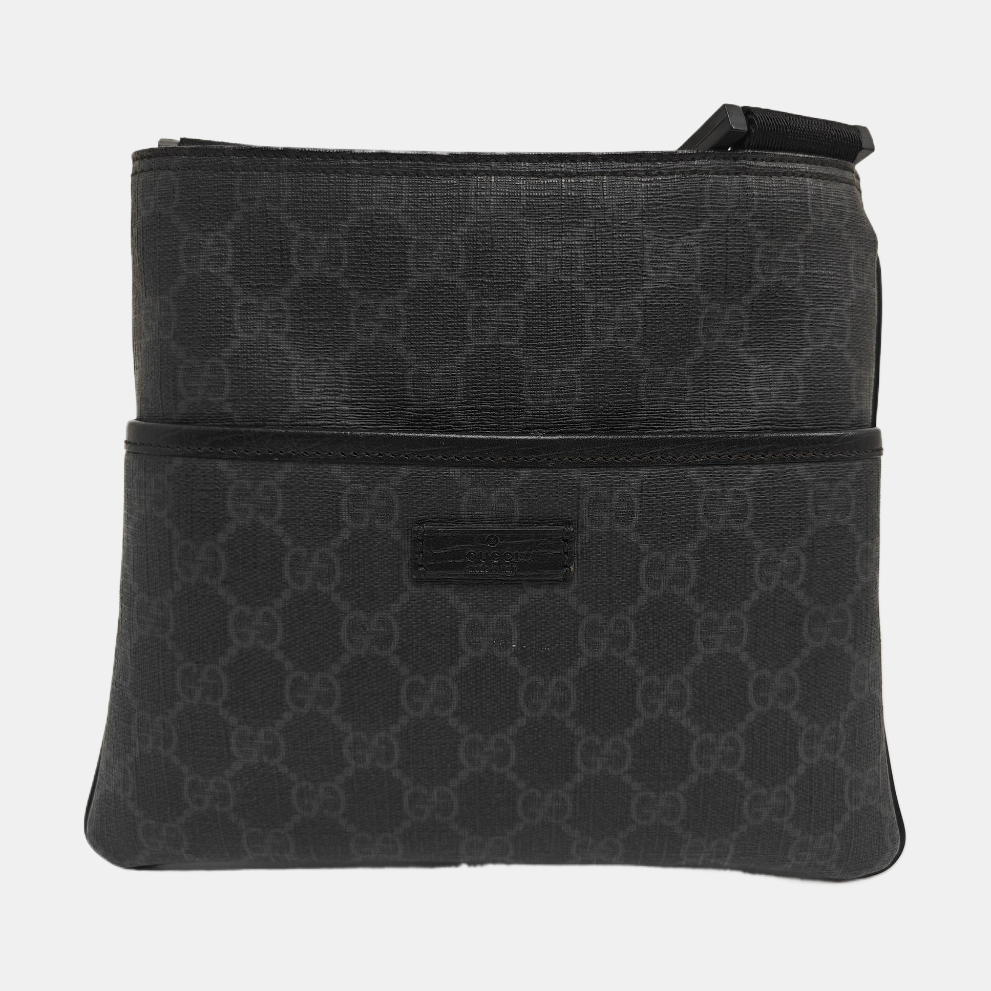 Coated Canvas Clutch Black