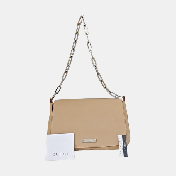 Calfskin Shoulder Bag Beige