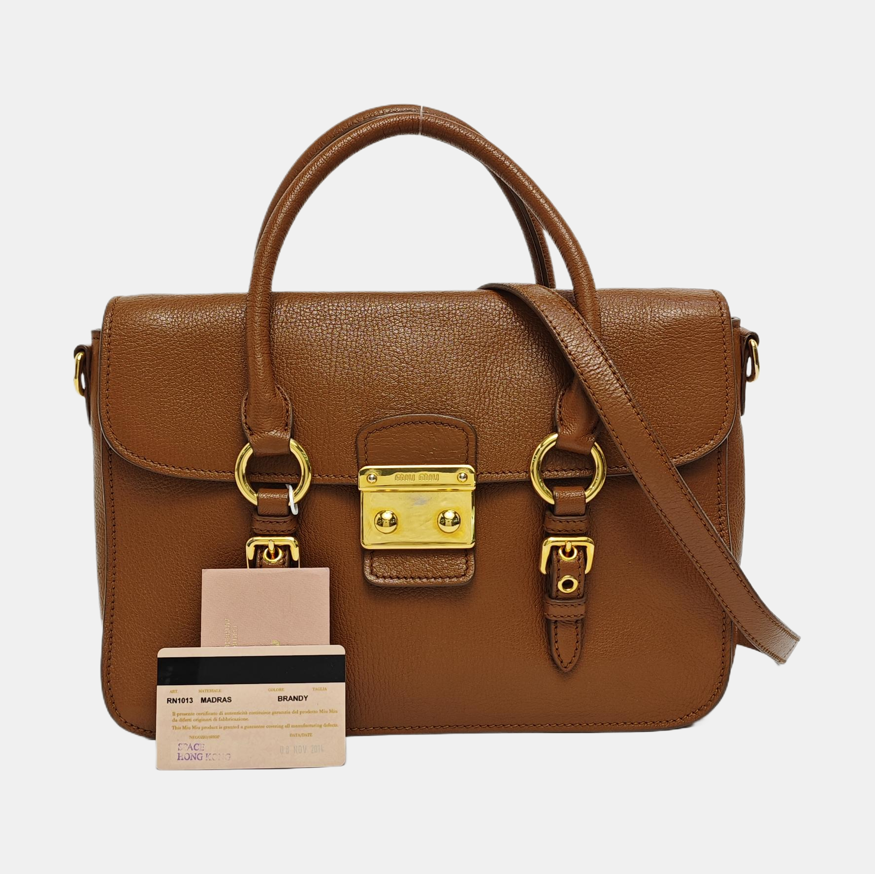 Calfskin Shoulder Bag Brown