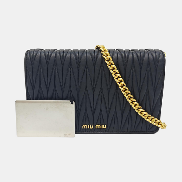 Miu Délice Quilted Lambskin Black