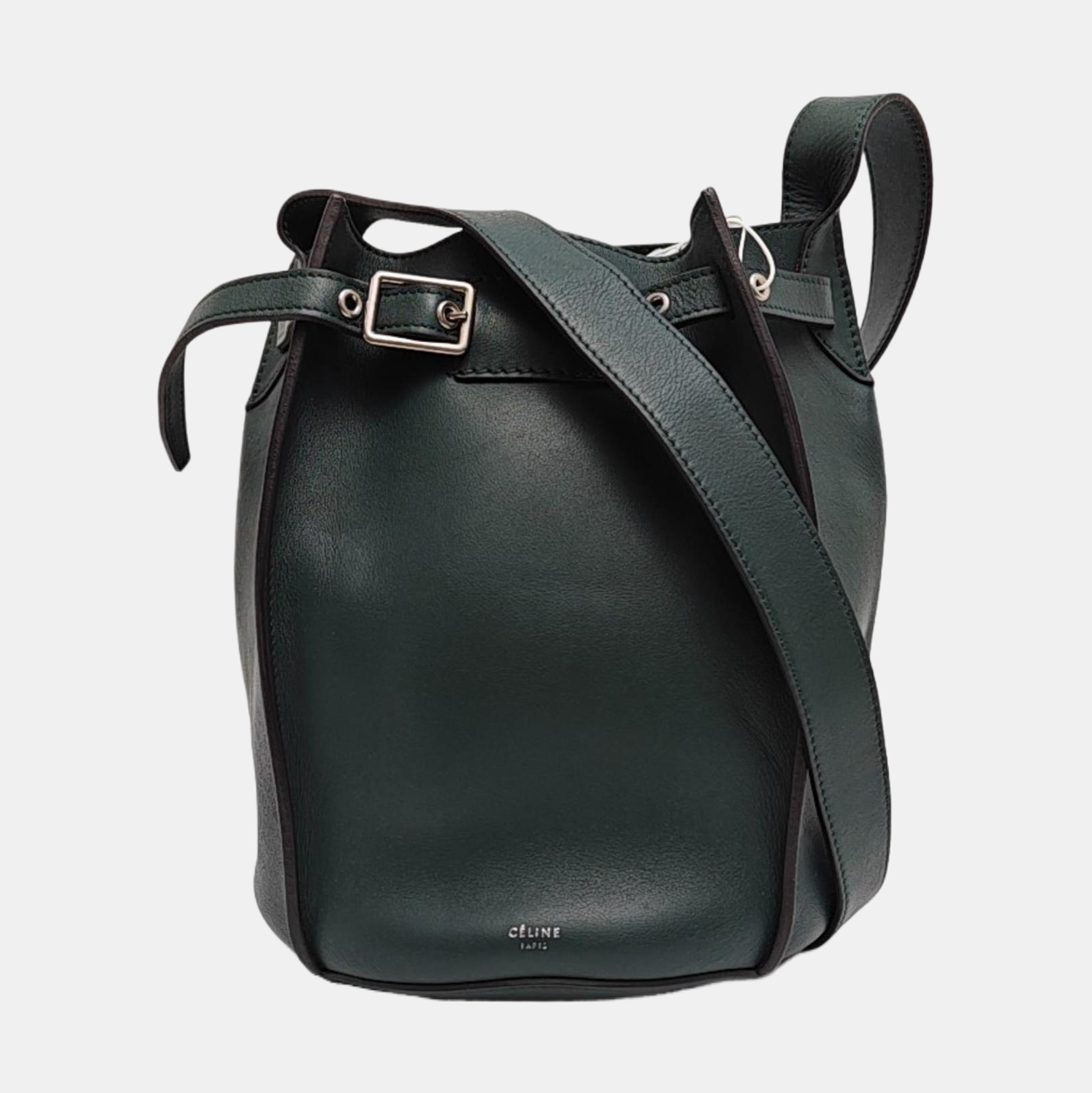 Authenticated pre-owned  BIG BAG Calfskin Green - Bucket Bag at Looply