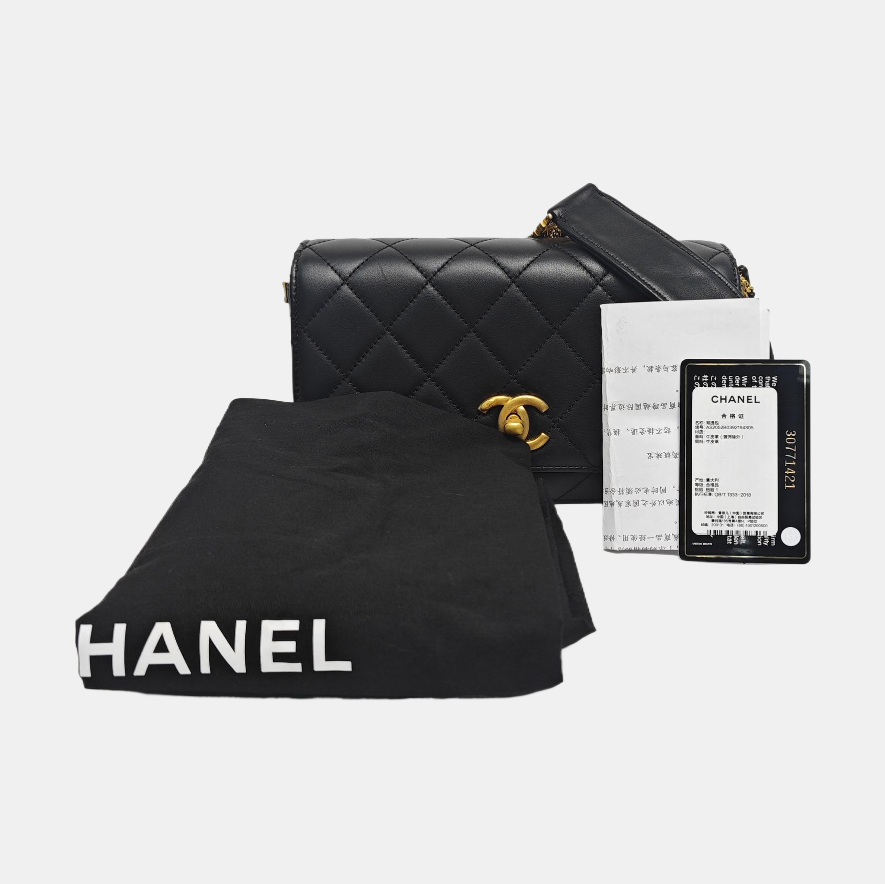 COCO HANDLE Mini Quilted Calfskin Black