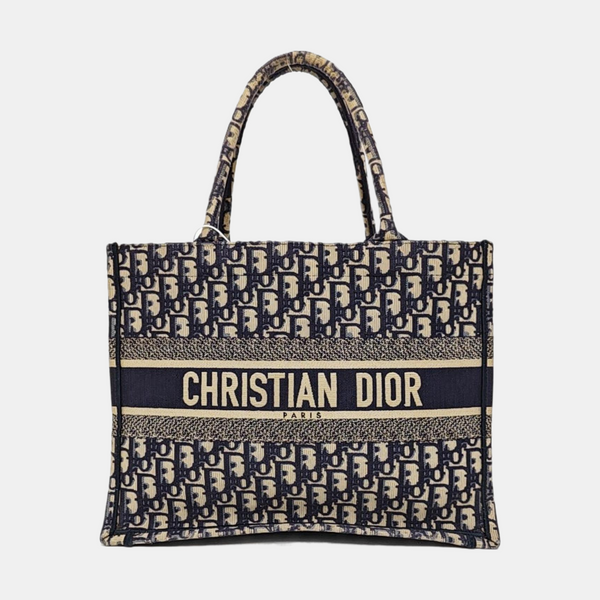 Book Tote Medium Oblique Canvas Blue