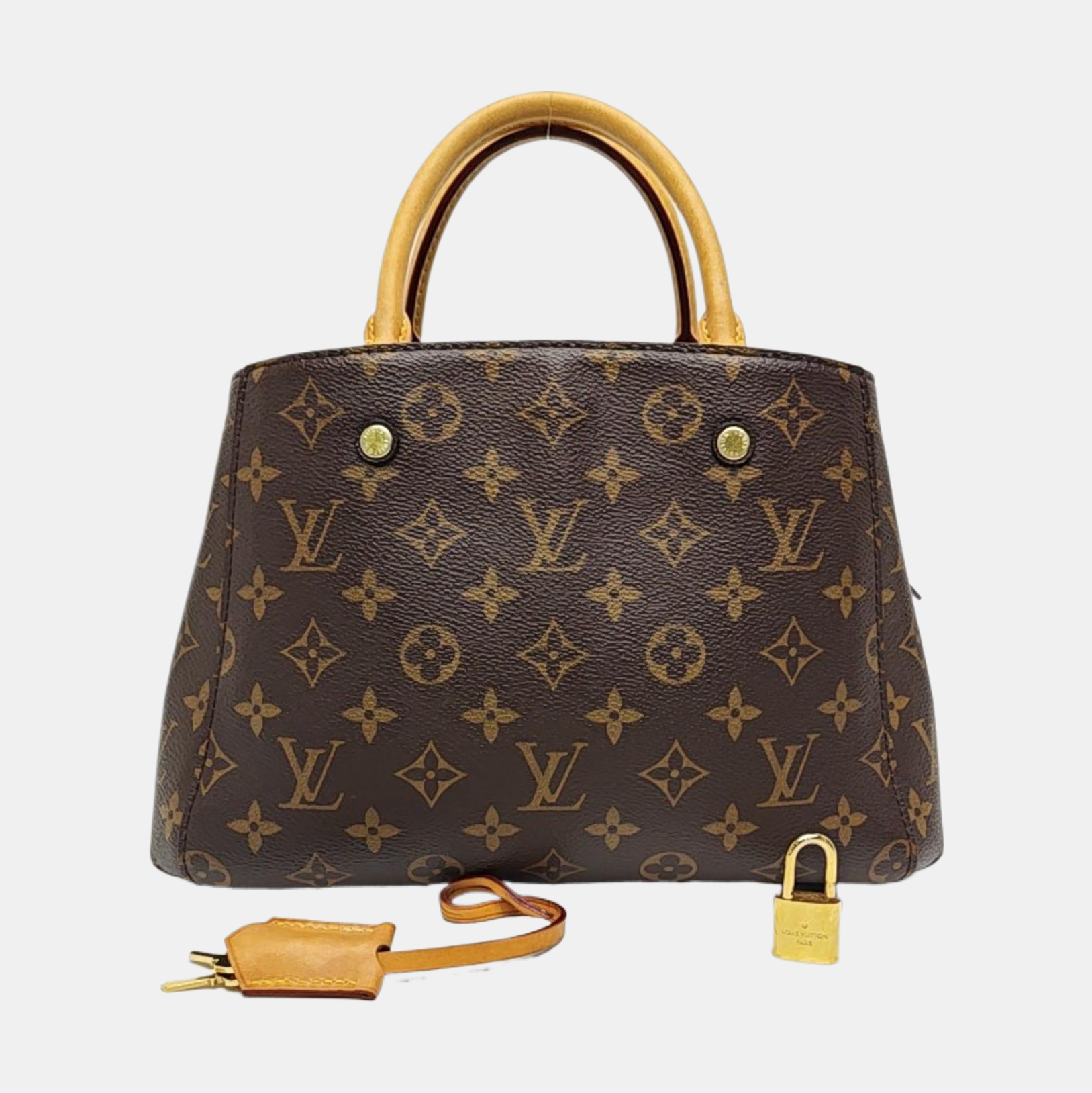 MONTAIGNE BB Monogram Coated Canvas Brown