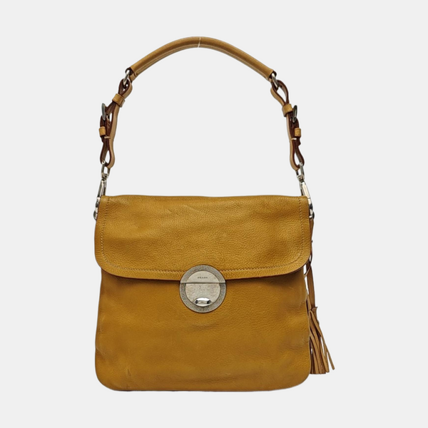 Calfskin Top Handle Bag Yellow