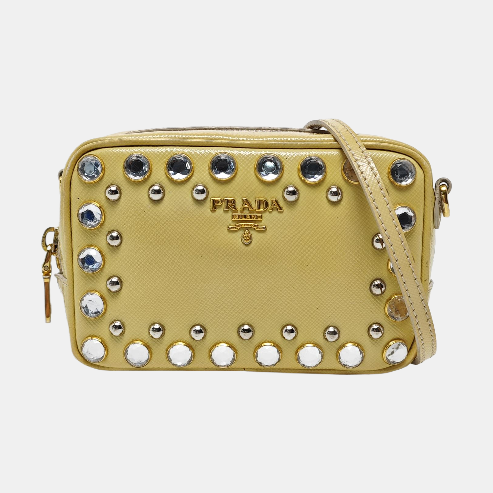 Vitello Phenix Camera Bag Saffiano Calfskin Yellow