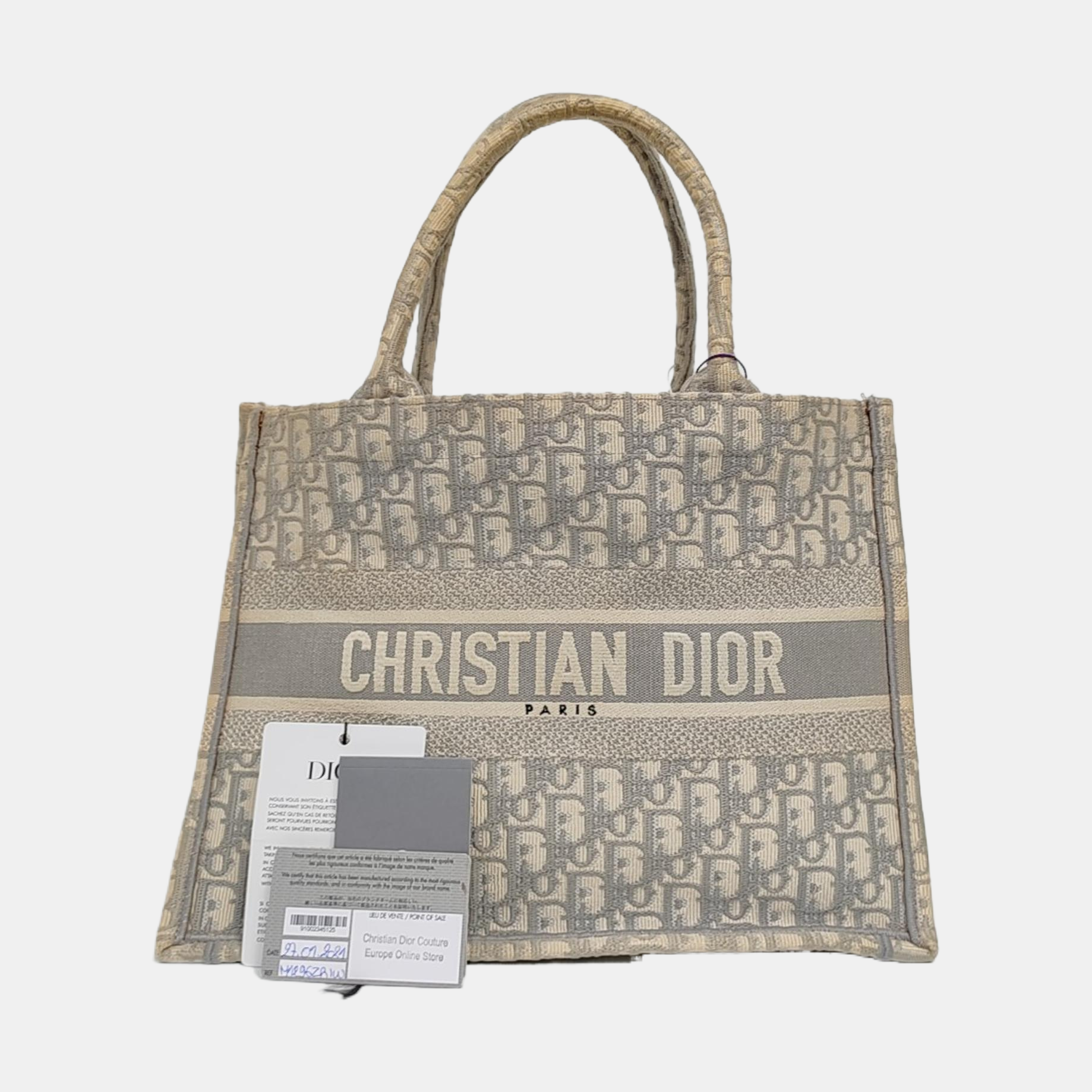 Book Tote Medium Oblique Canvas Gray