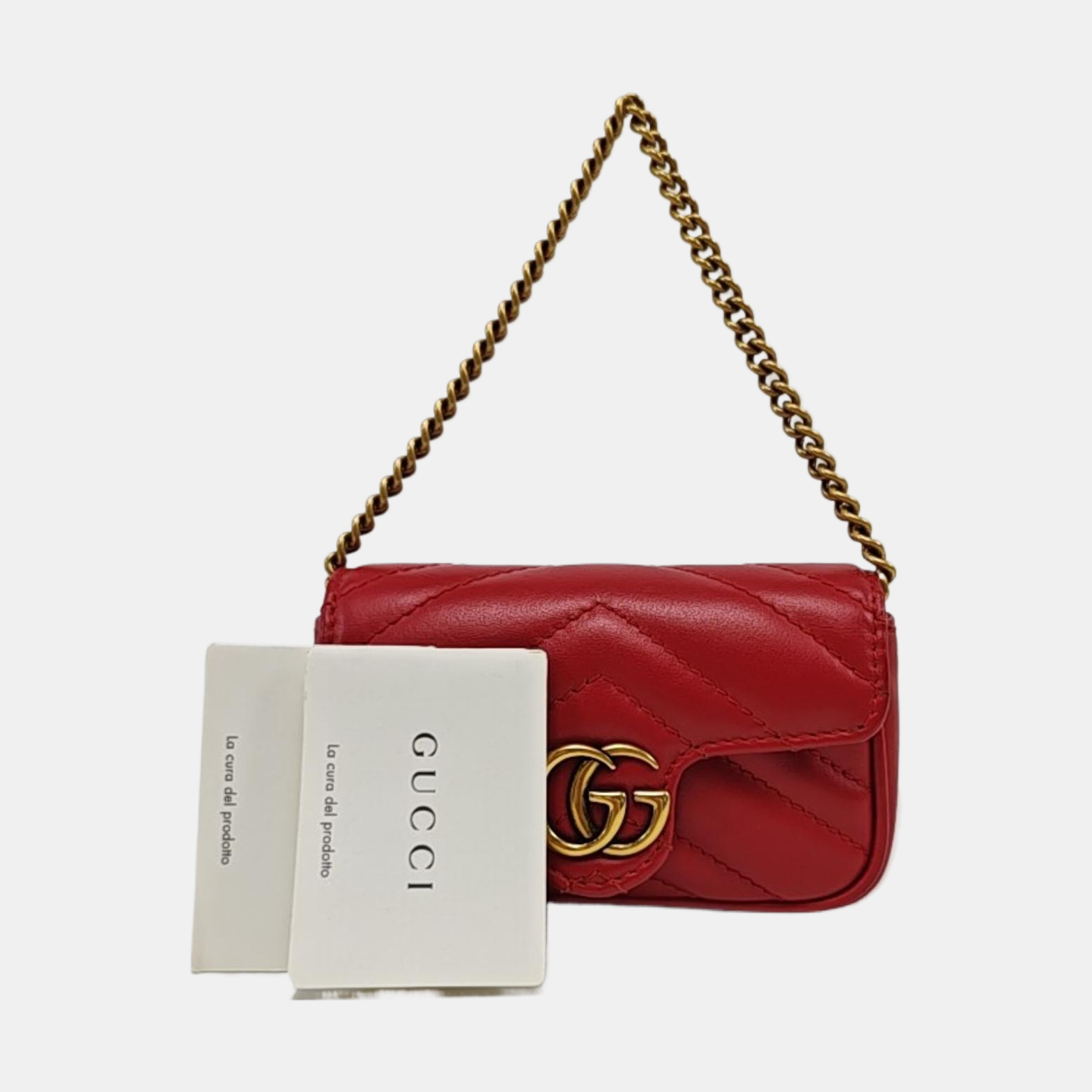 GG Marmont Super Mini Quilted Calfskin Red