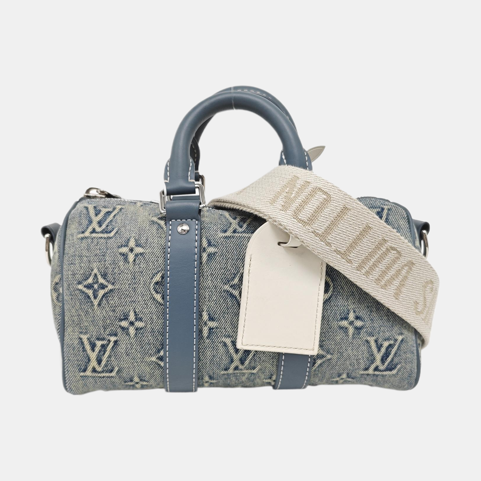 KEEPALL 25 Monogram Fabric Blue
