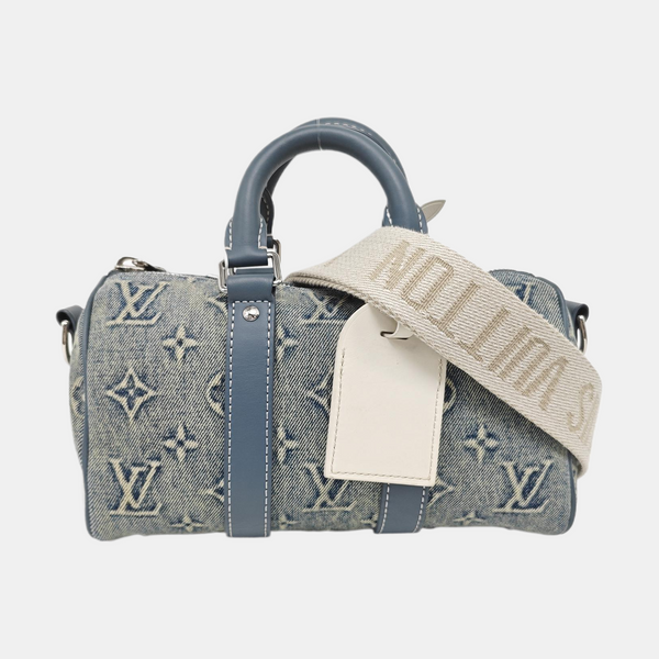 KEEPALL 25 Monogram Fabric Blue