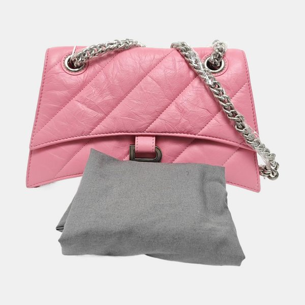 Hourglass Small Quilted Lambskin Pink