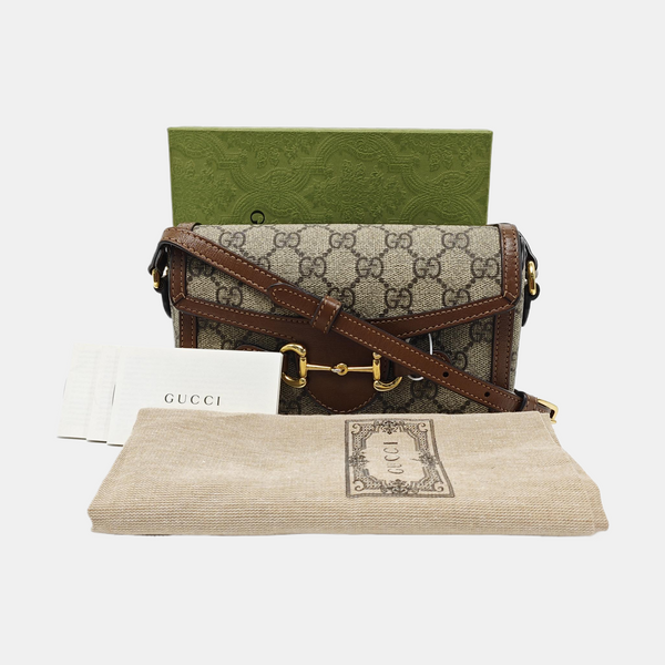 Horsebit 1955 Mini Monogram Coated Canvas Beige