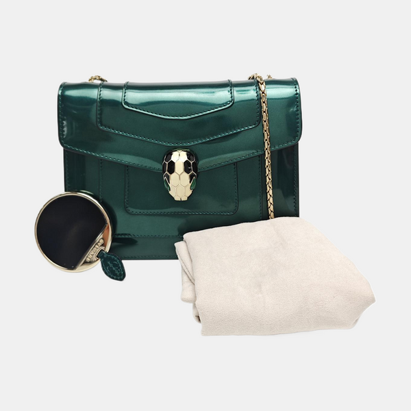 SERPENTI FOREVER Small Patent Leather Green