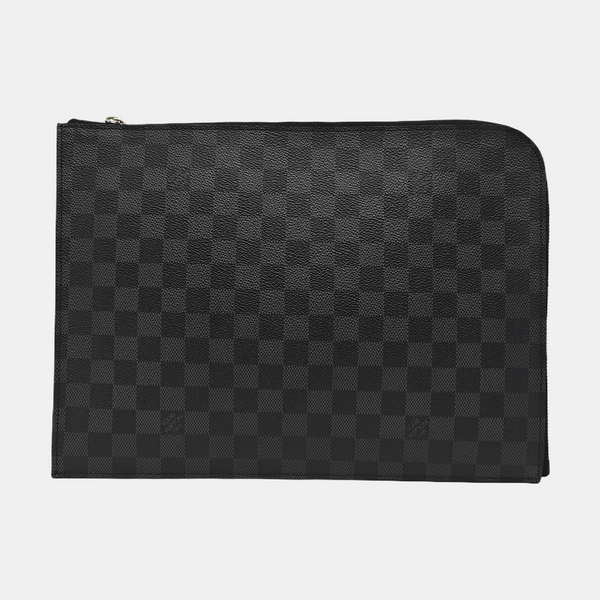 Damier Graphite Coated Canvas Clutch Gray