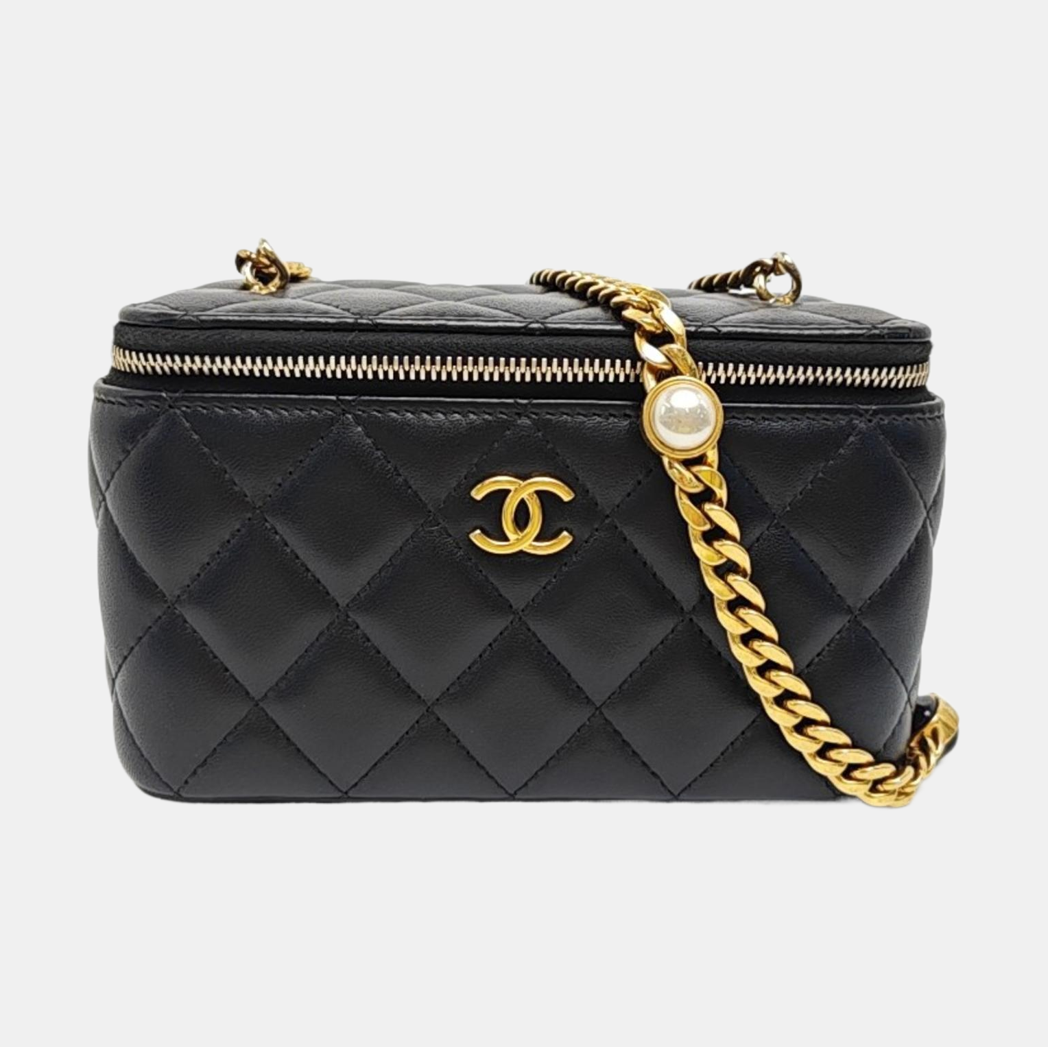 VANITY CASE Small Quilted Lambskin Black