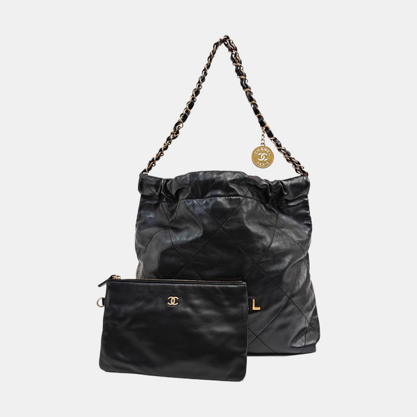 CHANEL 22 Small Quilted Calfskin Black