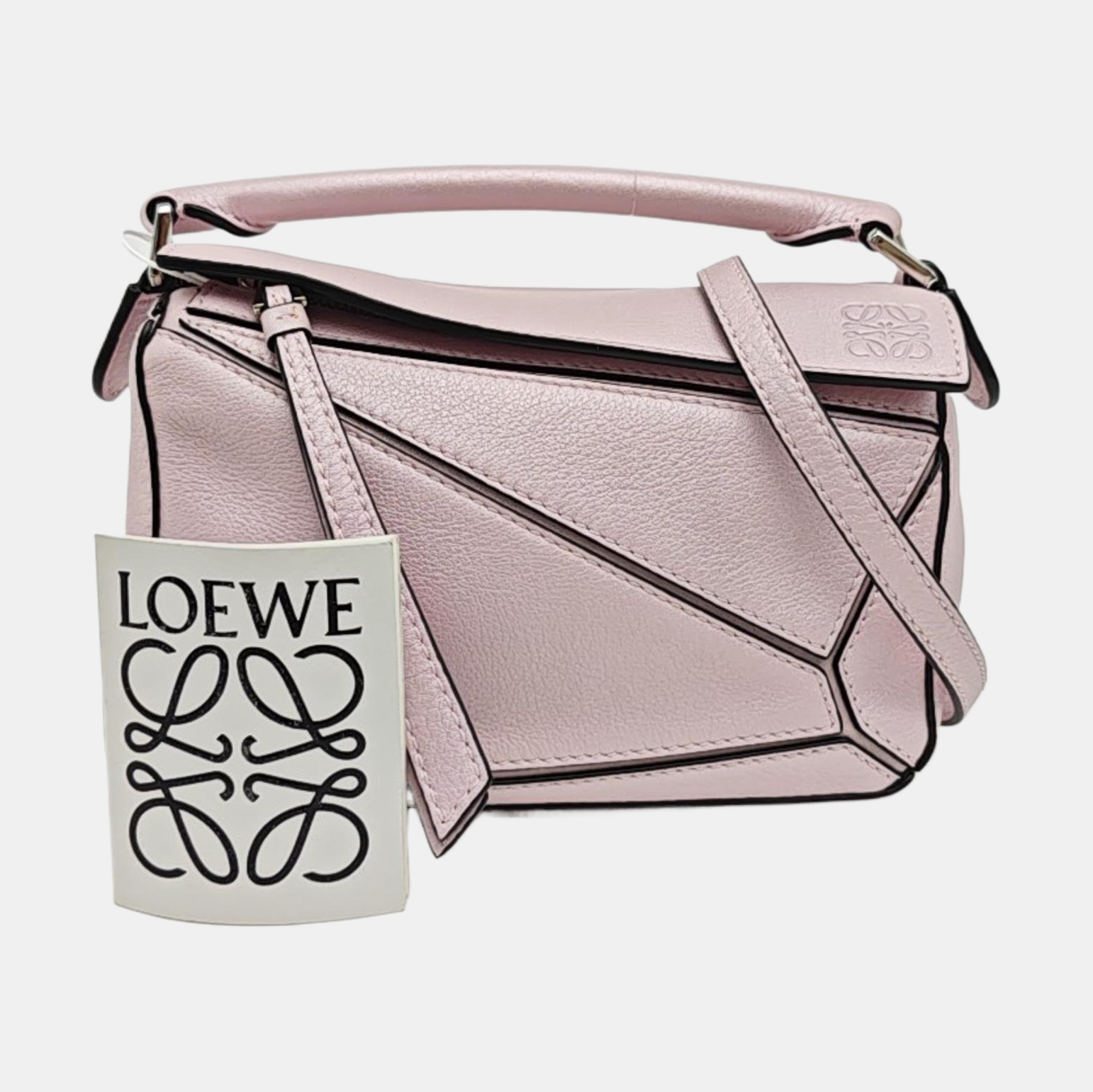 Puzzle Mini Quilted Calfskin Pink