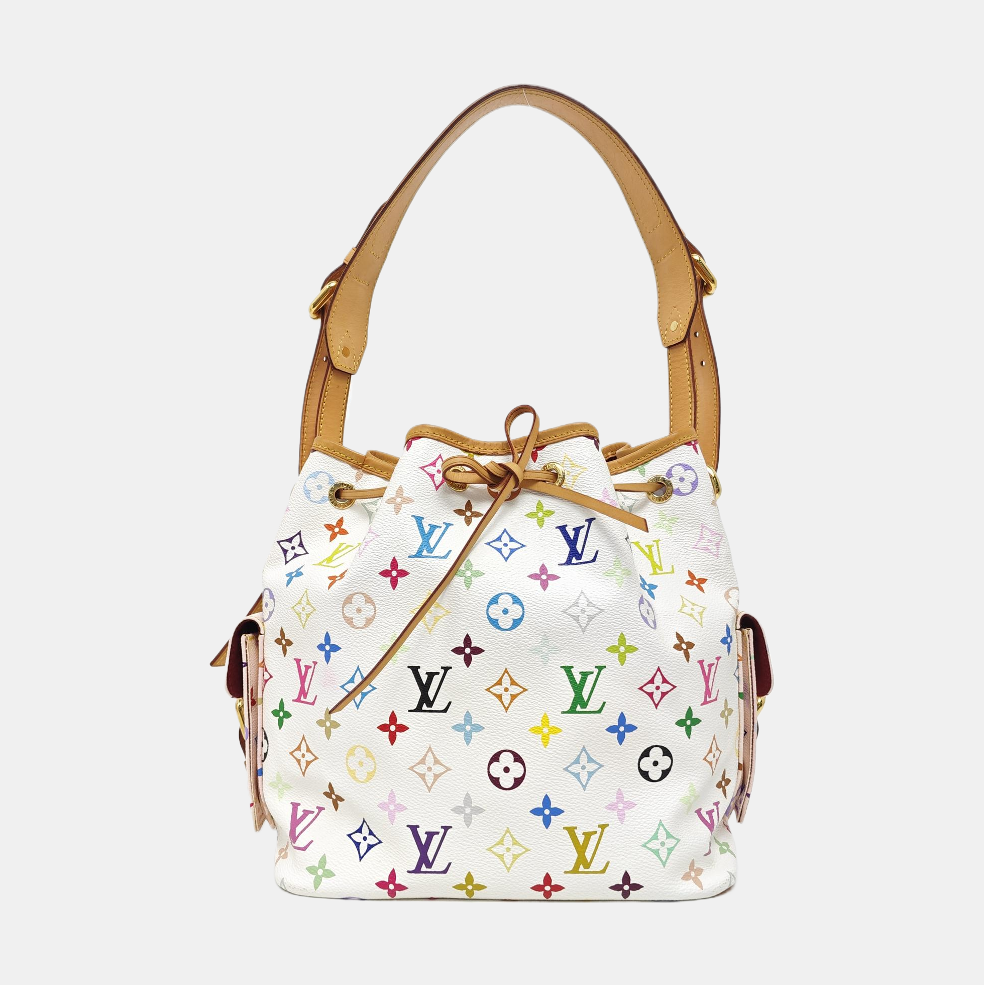 LV × TM NÉONOÉ MM Monogram Coated Canvas White