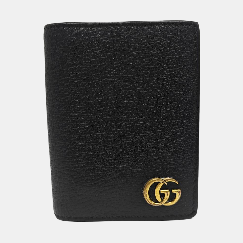 GG Marmont Mini Calfskin Black Card Holder